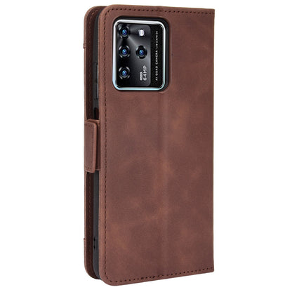 For ZTE Blade V30 Shockproof Magnetic Closure Flip Phone Case Multiple Card Slot Design PU Leather Wallet Phone Cover