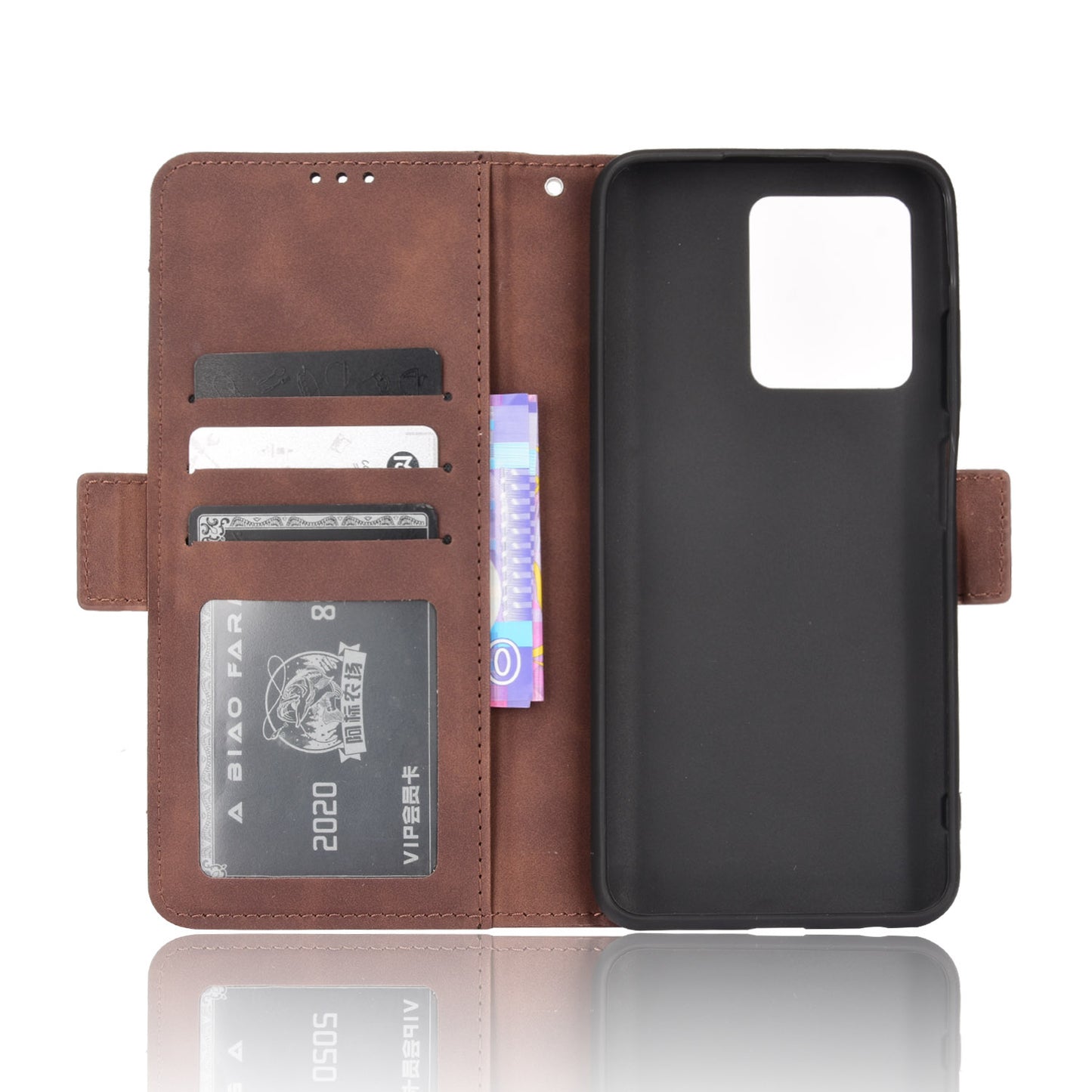 For ZTE Blade V30 Shockproof Magnetic Closure Flip Phone Case Multiple Card Slot Design PU Leather Wallet Phone Cover