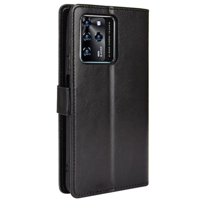 Stand Crazy Horse Texture PU Leather Flip Folio Wallet Magnetic Anti-Scratch Case with Wrist Strap for ZTE Blade V30