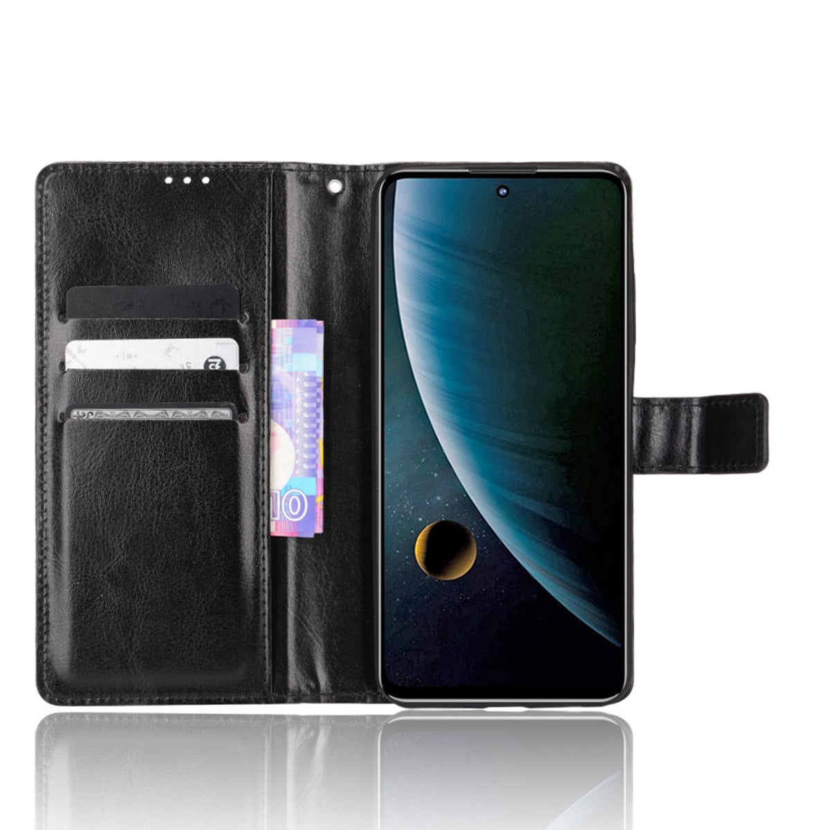 Stand Crazy Horse Texture PU Leather Flip Folio Wallet Magnetic Anti-Scratch Case with Wrist Strap for ZTE Blade V30