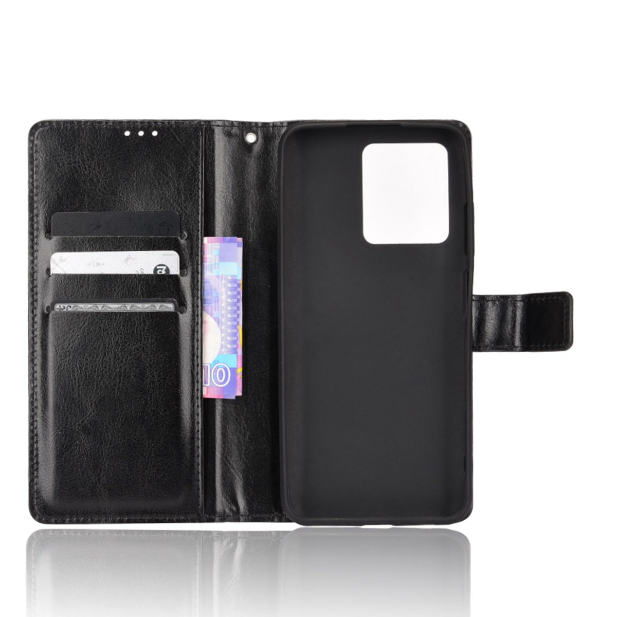 Stand Crazy Horse Texture PU Leather Flip Folio Wallet Magnetic Anti-Scratch Case with Wrist Strap for ZTE Blade V30