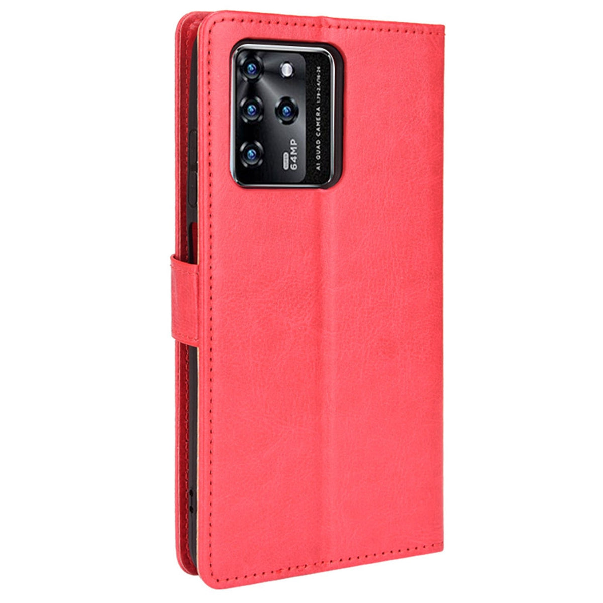 Stand Crazy Horse Texture PU Leather Flip Folio Wallet Magnetic Anti-Scratch Case with Wrist Strap for ZTE Blade V30