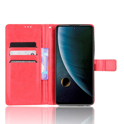 Stand Crazy Horse Texture PU Leather Flip Folio Wallet Magnetic Anti-Scratch Case with Wrist Strap for ZTE Blade V30