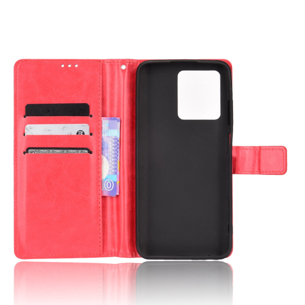 Stand Crazy Horse Texture PU Leather Flip Folio Wallet Magnetic Anti-Scratch Case with Wrist Strap for ZTE Blade V30