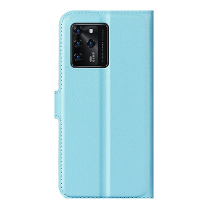 PU Leather Wallet Flip Phone Case Full Body Protection Stand Litchi Texture Cover for ZTE Blade V30