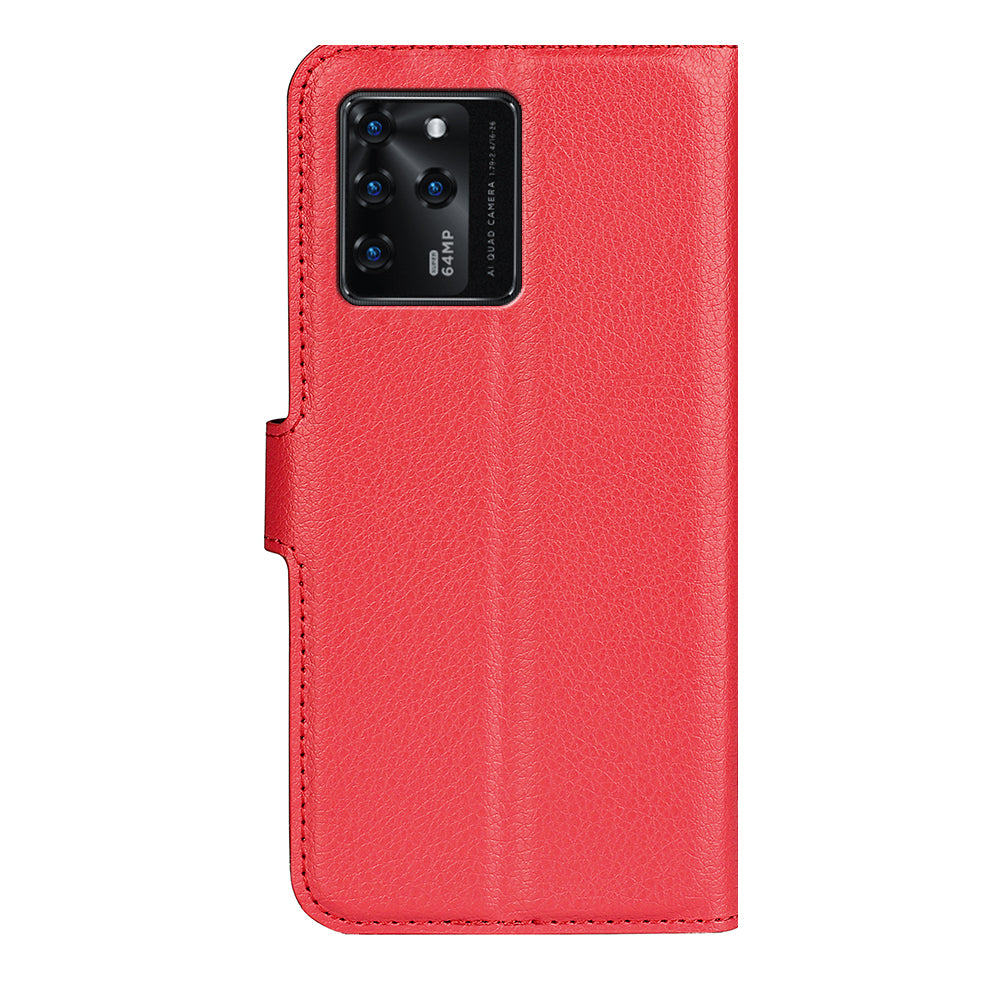 PU Leather Wallet Flip Phone Case Full Body Protection Stand Litchi Texture Cover for ZTE Blade V30