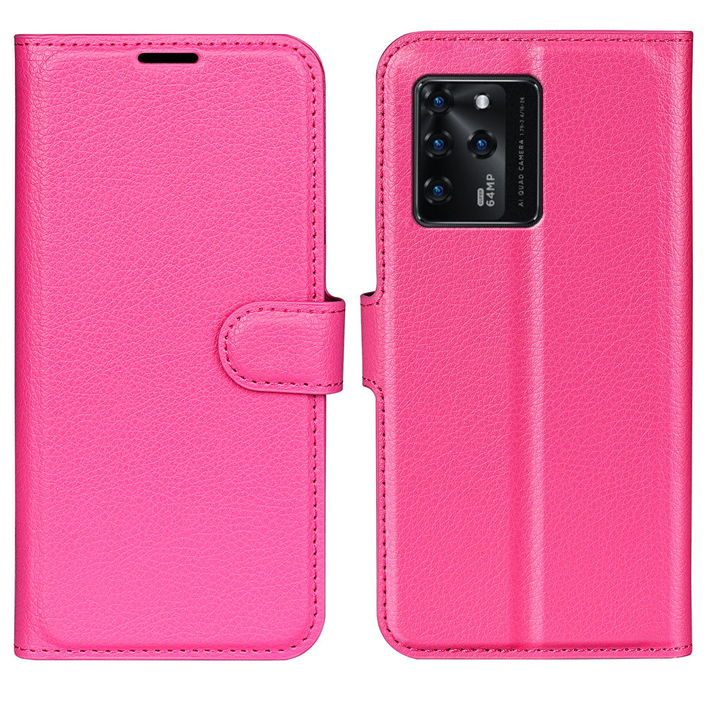 PU Leather Wallet Flip Phone Case Full Body Protection Stand Litchi Texture Cover for ZTE Blade V30