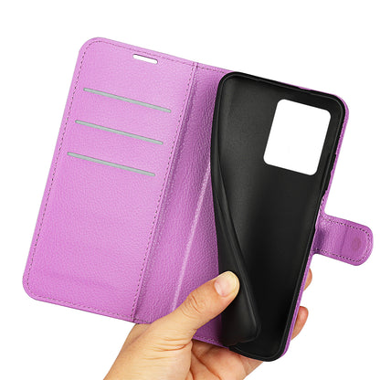 PU Leather Wallet Flip Phone Case Full Body Protection Stand Litchi Texture Cover for ZTE Blade V30