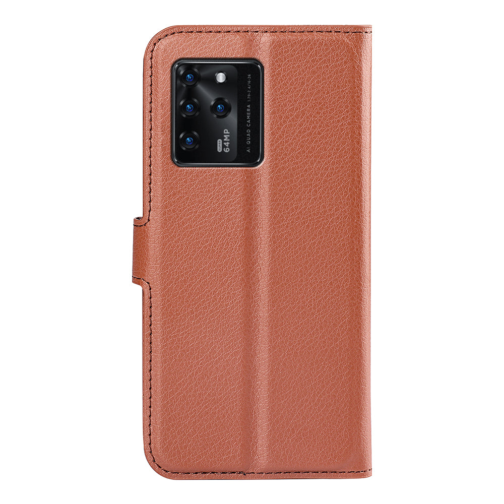 PU Leather Wallet Flip Phone Case Full Body Protection Stand Litchi Texture Cover for ZTE Blade V30