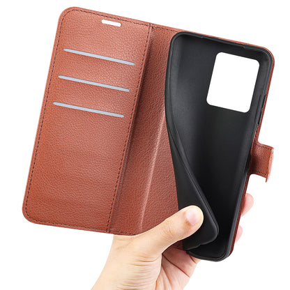 PU Leather Wallet Flip Phone Case Full Body Protection Stand Litchi Texture Cover for ZTE Blade V30