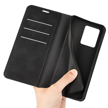 Durable Skin-Touch PU Leather Stand Wallet Auto Magnetic Closed Flip Cover for ZTE Blade V30