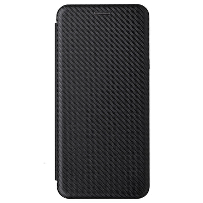 For ZTE Blade V30 Carbon Fiber Texture Anti-fingerprint Auto-absorbed Magnetic Closure Leather Stand Phone Case Shell