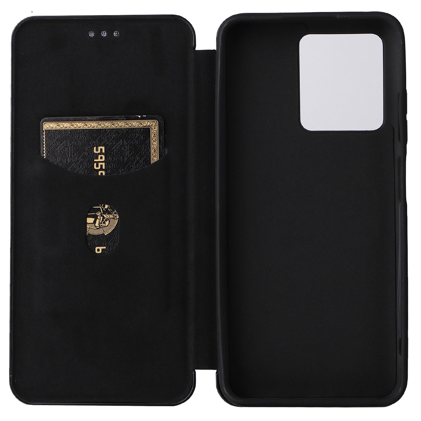 For ZTE Blade V30 Carbon Fiber Texture Anti-fingerprint Auto-absorbed Magnetic Closure Leather Stand Phone Case Shell