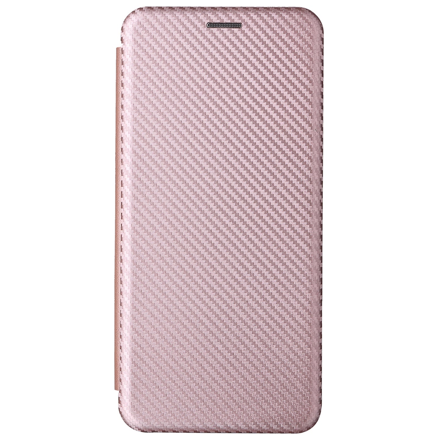 For ZTE Blade V30 Carbon Fiber Texture Anti-fingerprint Auto-absorbed Magnetic Closure Leather Stand Phone Case Shell