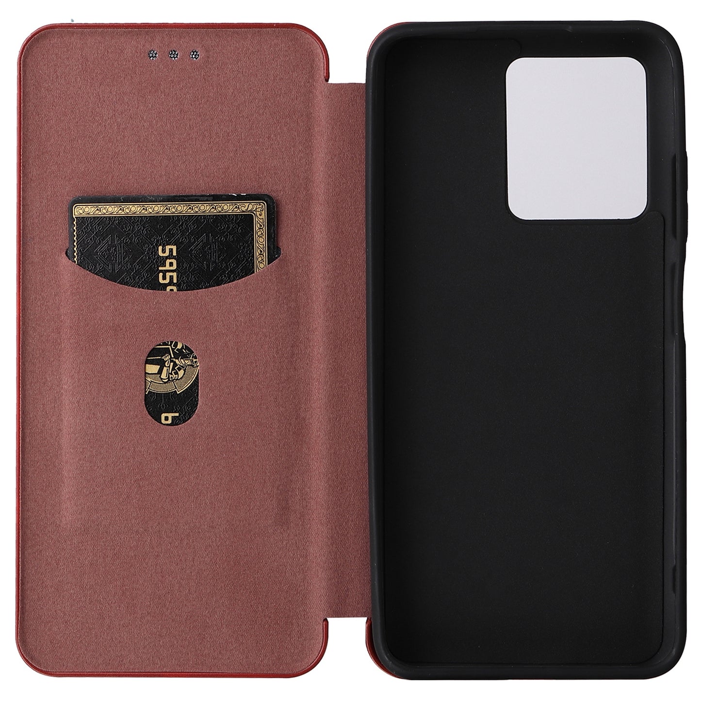 For ZTE Blade V30 Carbon Fiber Texture Anti-fingerprint Auto-absorbed Magnetic Closure Leather Stand Phone Case Shell