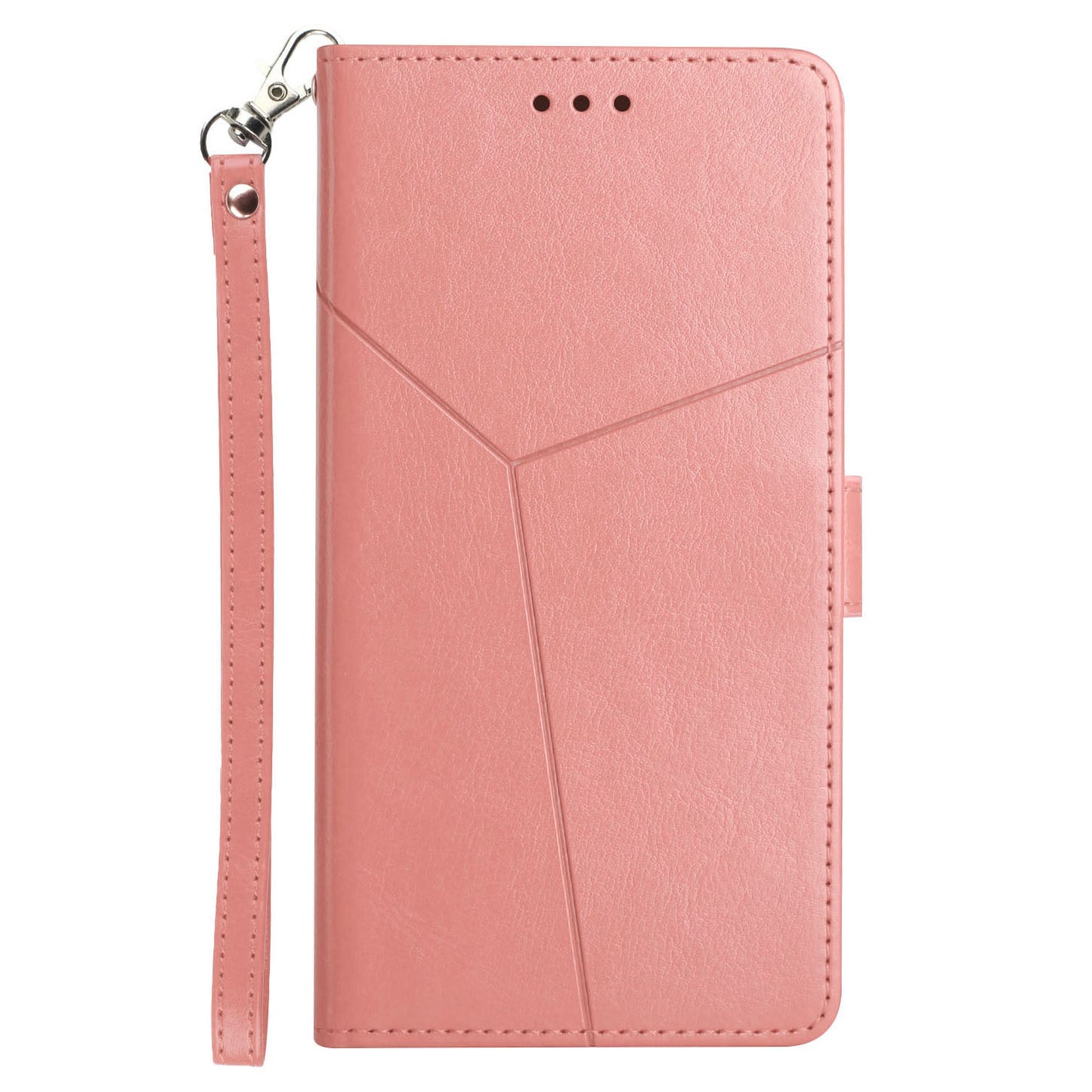 Magnetic Closure Imprinted Y-shaped Lines PU Leather Stand Flip Wallet Phone Cover with Strap for ZTE Blade V30