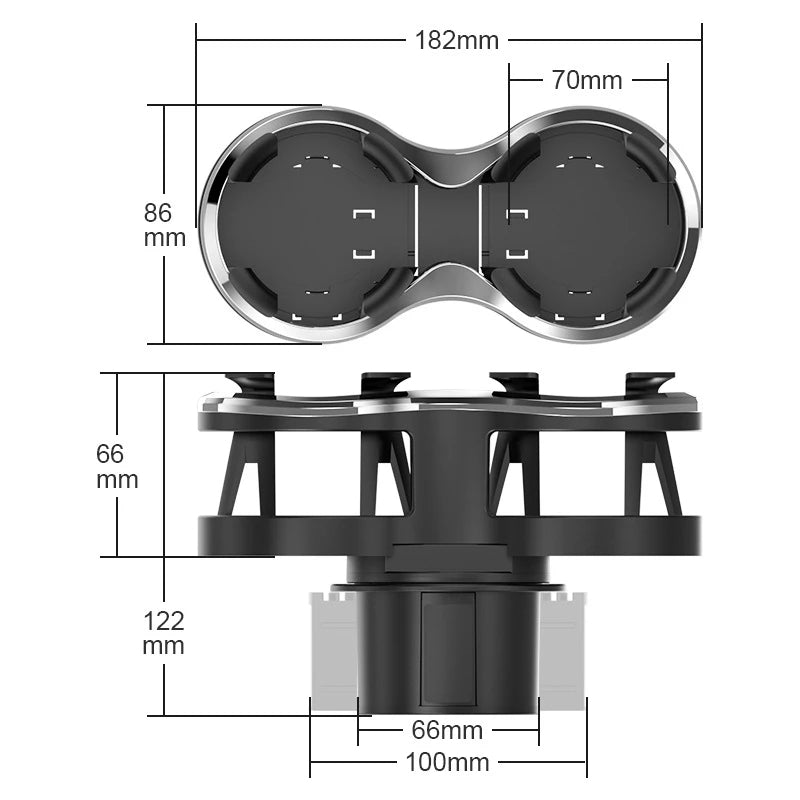 SHUNWEI SD-1038 Car Dual Cup Holder Vehicle Water Bottle Drink Rack