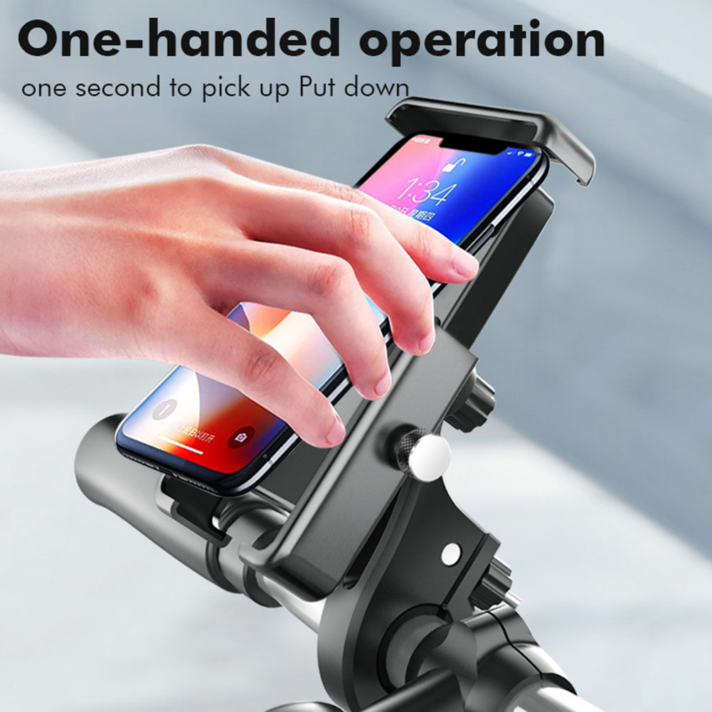 Universal Bicycle Handlebar Mobile Phone Holder Rack 360-degree Rotatable Motorcycle Scooter Smartphone Stand Metal Bracket Cycling Accessories