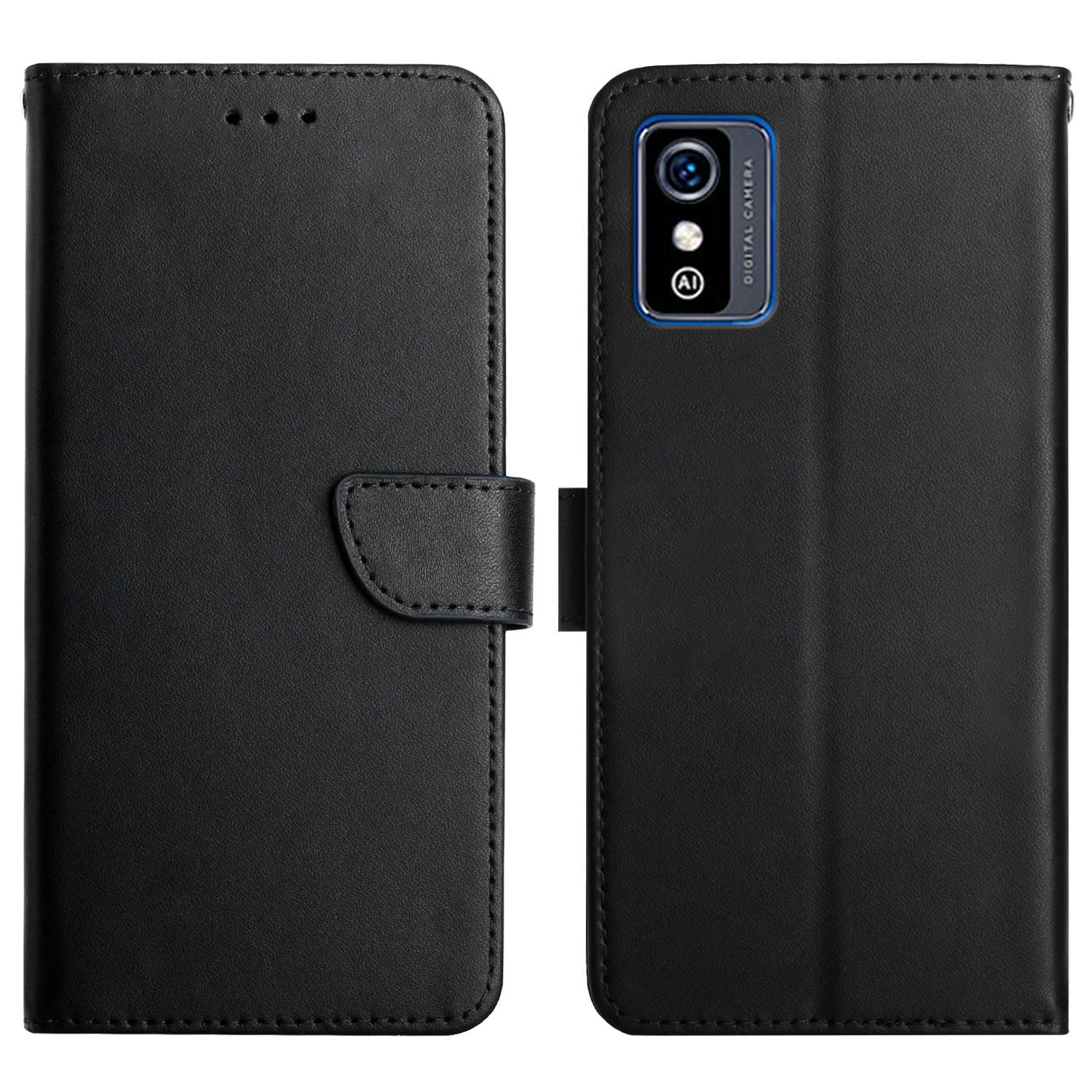 Shockproof Nappa Texture Folio Flip Genuine Leather Phone Case Magnetic Closure Stand Wallet Cover for ZTE Blade L9