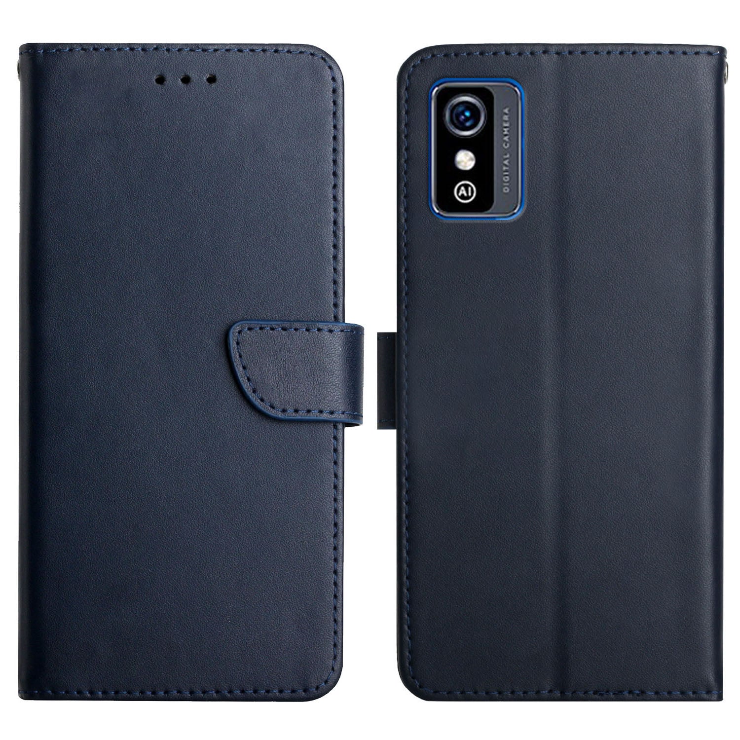 Shockproof Nappa Texture Folio Flip Genuine Leather Phone Case Magnetic Closure Stand Wallet Cover for ZTE Blade L9