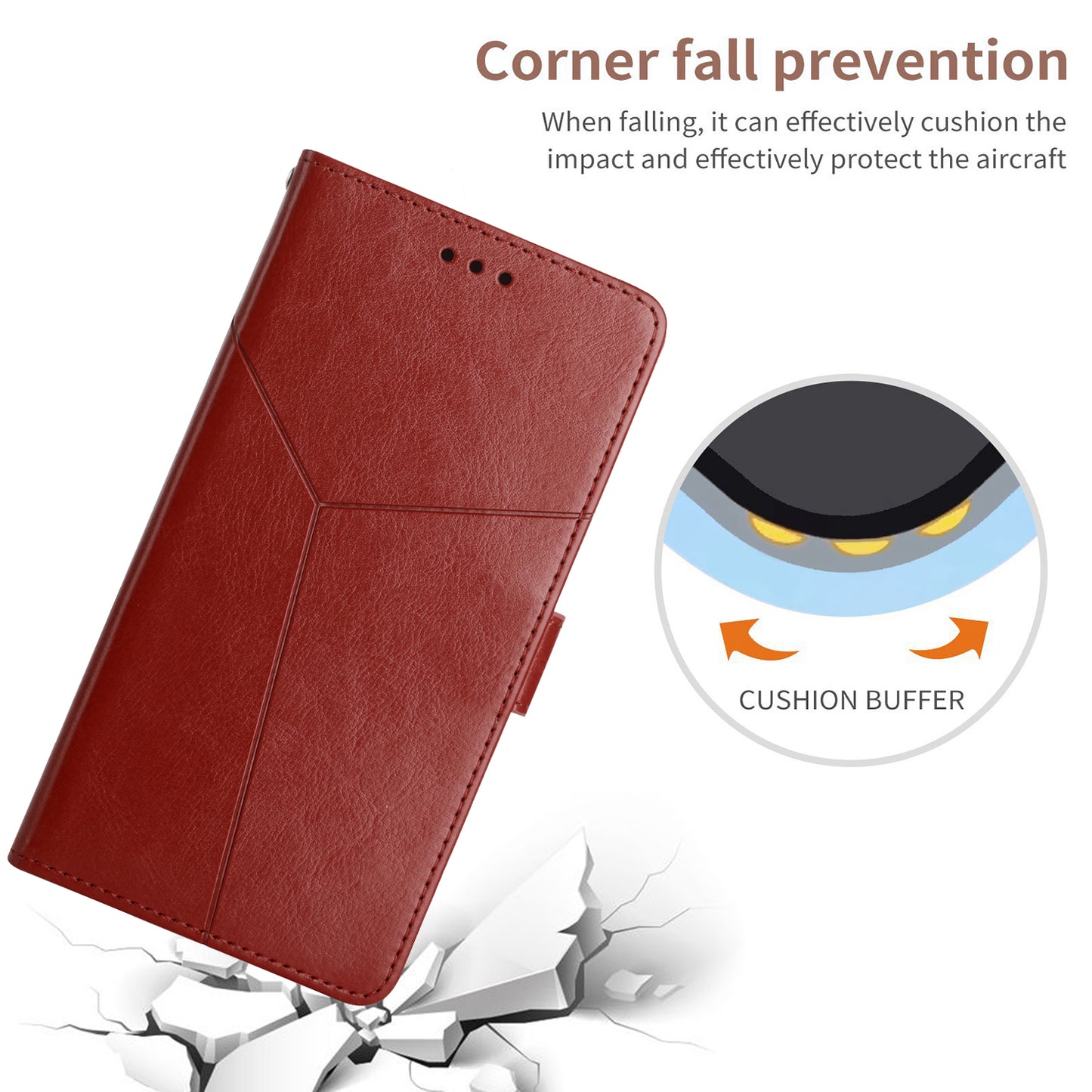 For ZTE Blade L9 Anti-fingerprint Y-shaped Lines Imprinted Handy Strap Magnetic PU Leather Stand Phone Cover with Wallet