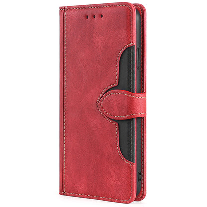 Stylish Bi-color Splicing PU Leather Folio Flip Wallet Stand Shockproof Phone Case Cover for ZTE Axon 30 5G