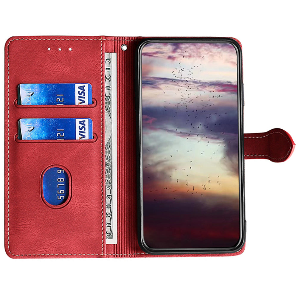 Stylish Bi-color Splicing PU Leather Folio Flip Wallet Stand Shockproof Phone Case Cover for ZTE Axon 30 5G