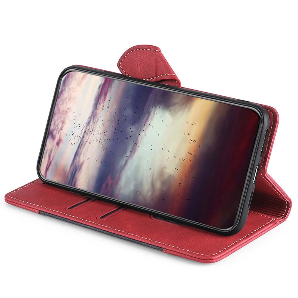 Stylish Bi-color Splicing PU Leather Folio Flip Wallet Stand Shockproof Phone Case Cover for ZTE Axon 30 5G