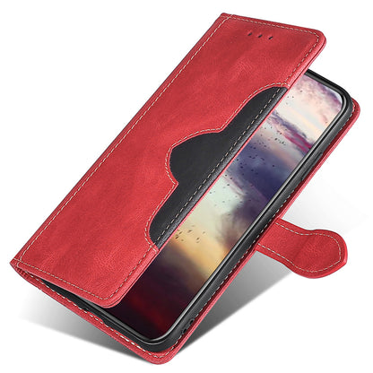 Stylish Bi-color Splicing PU Leather Folio Flip Wallet Stand Shockproof Phone Case Cover for ZTE Axon 30 5G