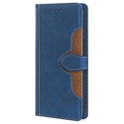 Stylish Bi-color Splicing PU Leather Folio Flip Wallet Stand Shockproof Phone Case Cover for ZTE Axon 30 5G