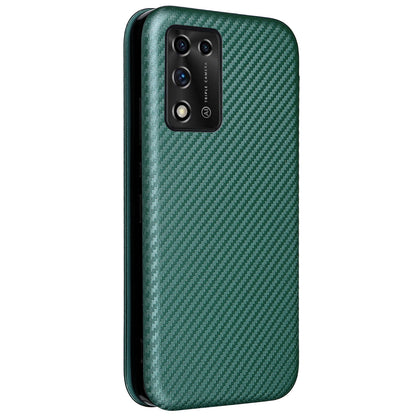 Magnetic Anto-absorbed PU Leather Carbon Fiber Anti-scratch Texture Stand Mobile Phone Case with Card Slot for ZTE Libero 5G II