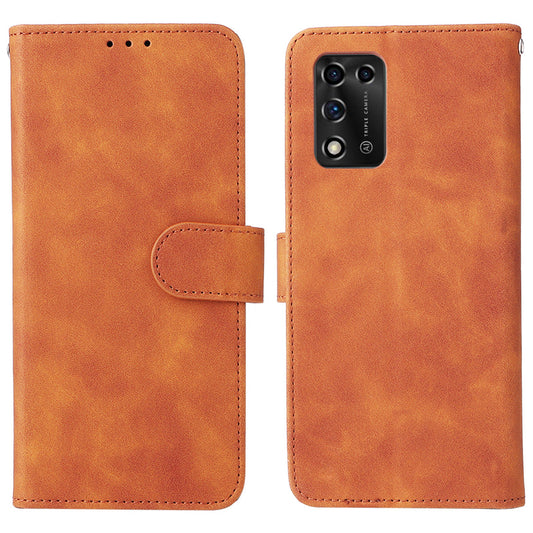 Skin-touch Feeling PU Leather + TPU Phone Cover Stand Wallet Shell Mobile Phone Case for ZTE Libero 5G II