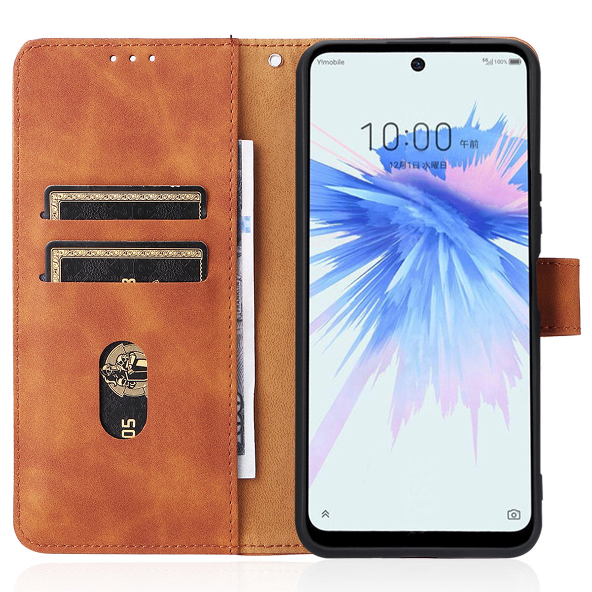 Skin-touch Feeling PU Leather + TPU Phone Cover Stand Wallet Shell Mobile Phone Case for ZTE Libero 5G II