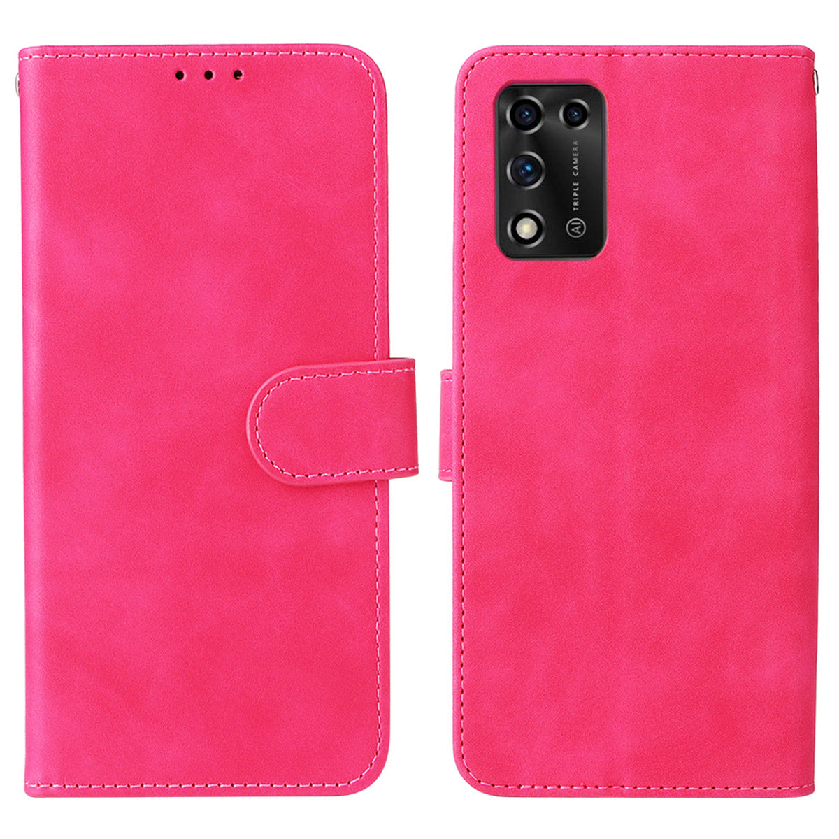 Skin-touch Feeling PU Leather + TPU Phone Cover Stand Wallet Shell Mobile Phone Case for ZTE Libero 5G II