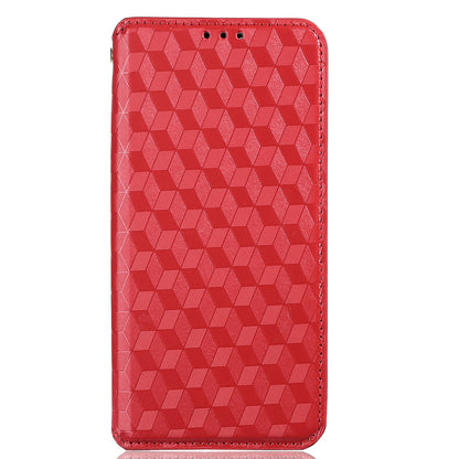 PU Leather + TPU Phone Case Imprinting 3D Rhombus Stand Wallet Protective Cover for ZTE Blade L8/Blade A3 (2019)/Blade A31 Lite