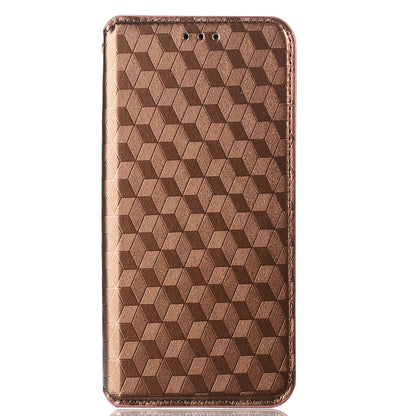 PU Leather + TPU Phone Case Imprinting 3D Rhombus Stand Wallet Protective Cover for ZTE Blade L8/Blade A3 (2019)/Blade A31 Lite