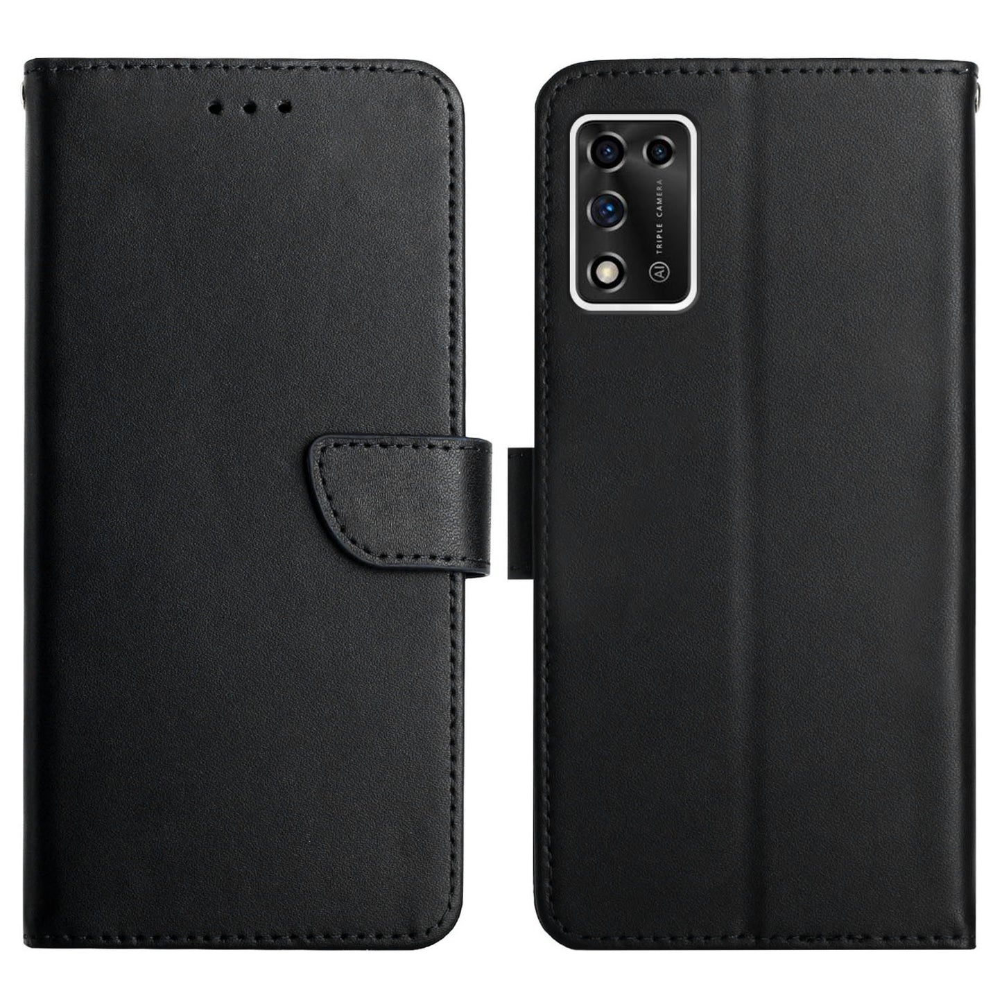 For ZTE Libero 5G ii A103ZT Flip Phone Cover Wallet Stand Function Genuine Leather Nappa Texture Full Body Protective Phone Case