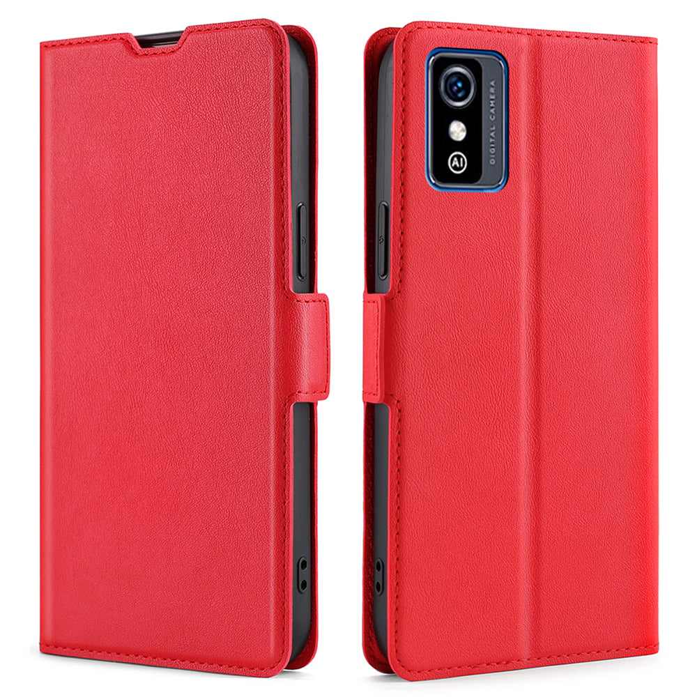 Ultra-slim PU Leather Folio Flip Cover Stand Inner TPU Drop-proof Phone Case with Card Slot for ZTE Blade L9