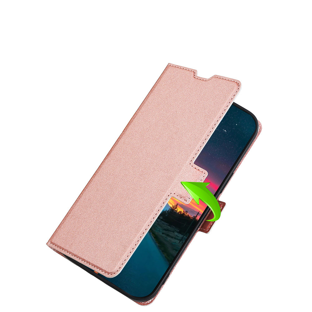 Ultra-slim PU Leather Folio Flip Cover Stand Inner TPU Drop-proof Phone Case with Card Slot for ZTE Blade L9