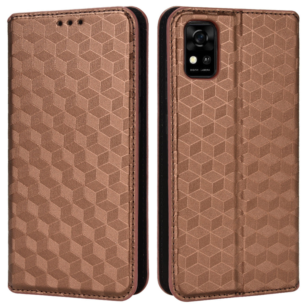 For ZTE Blade A31 Scratch-resistant Imprinted Pattern Cell Phone Case PU Leather + TPU Phone Cover