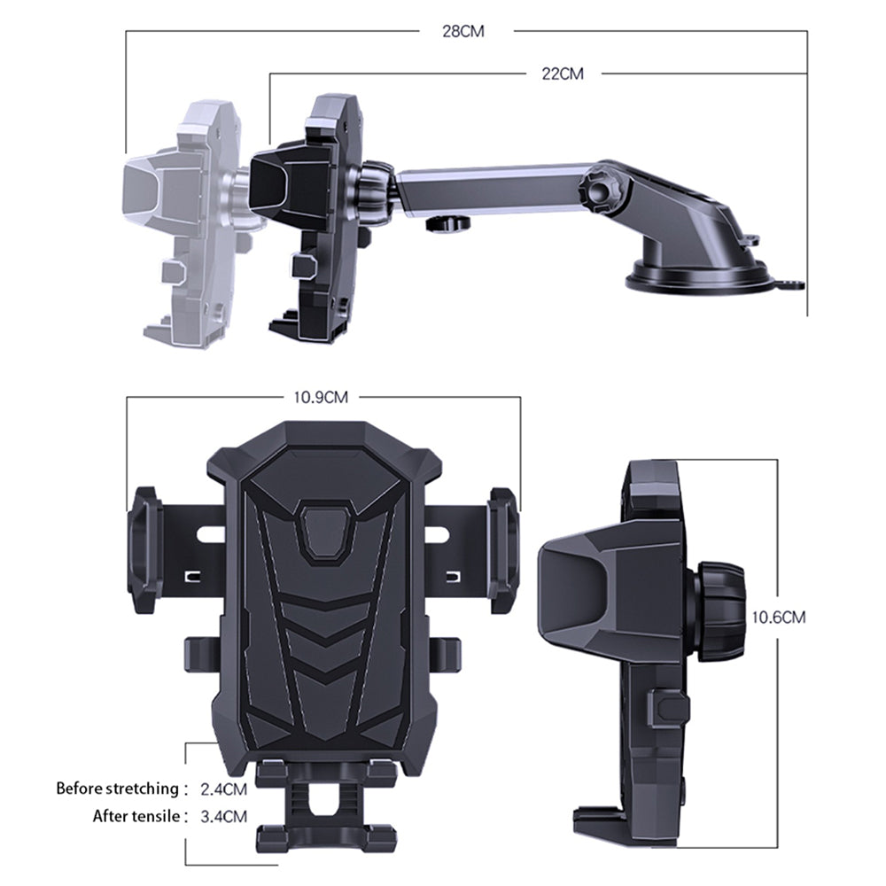 D-31 Stretchable Dashboard Cell Phone Bracket Suction Car Mount Phone Holder for Universal Vehicles