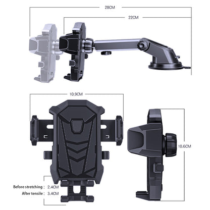 D-31 Stretchable Dashboard Cell Phone Bracket Suction Car Mount Phone Holder for Universal Vehicles