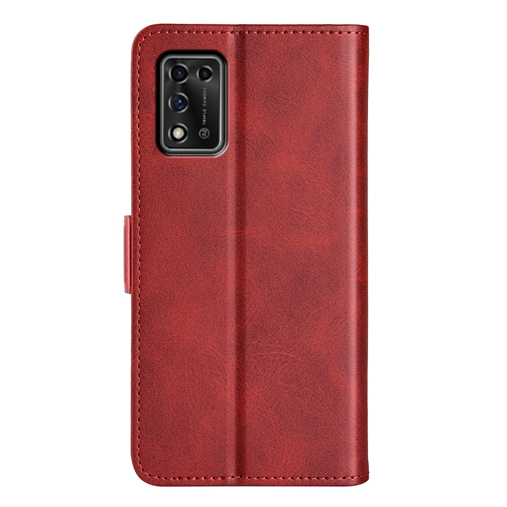 Textured PU Leather Wallet Phone Case for ZTE Libero 5G II, Shockproof Stand Folio Flip Cover