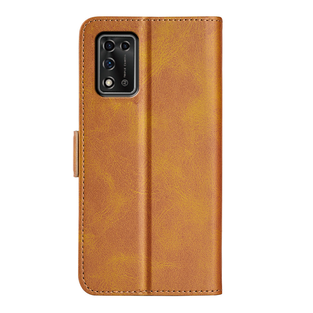 Textured PU Leather Wallet Phone Case for ZTE Libero 5G II, Shockproof Stand Folio Flip Cover