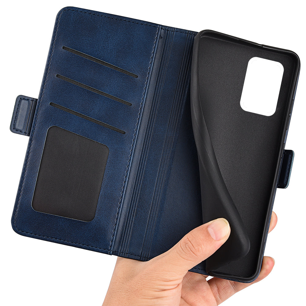 Textured PU Leather Wallet Phone Case for ZTE Libero 5G II, Shockproof Stand Folio Flip Cover