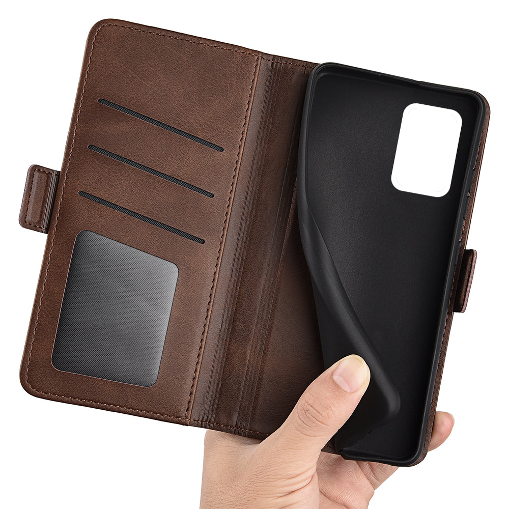 Textured PU Leather Wallet Phone Case for ZTE Libero 5G II, Shockproof Stand Folio Flip Cover