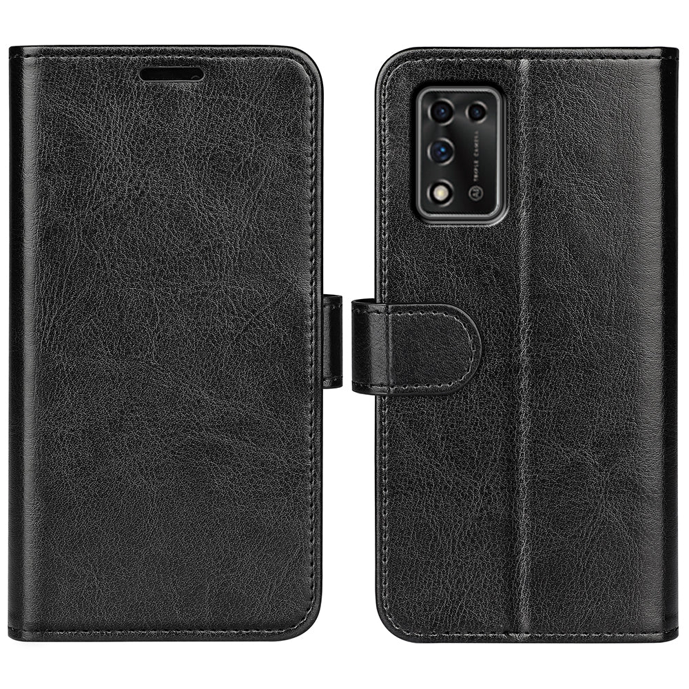 Crazy Horse Texture Folio Flip Phone Case for ZTE Libero 5G II, Wallet Stand PU Leather Protective Cover