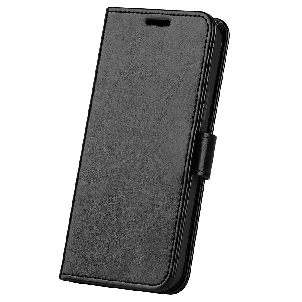 Crazy Horse Texture Folio Flip Phone Case for ZTE Libero 5G II, Wallet Stand PU Leather Protective Cover