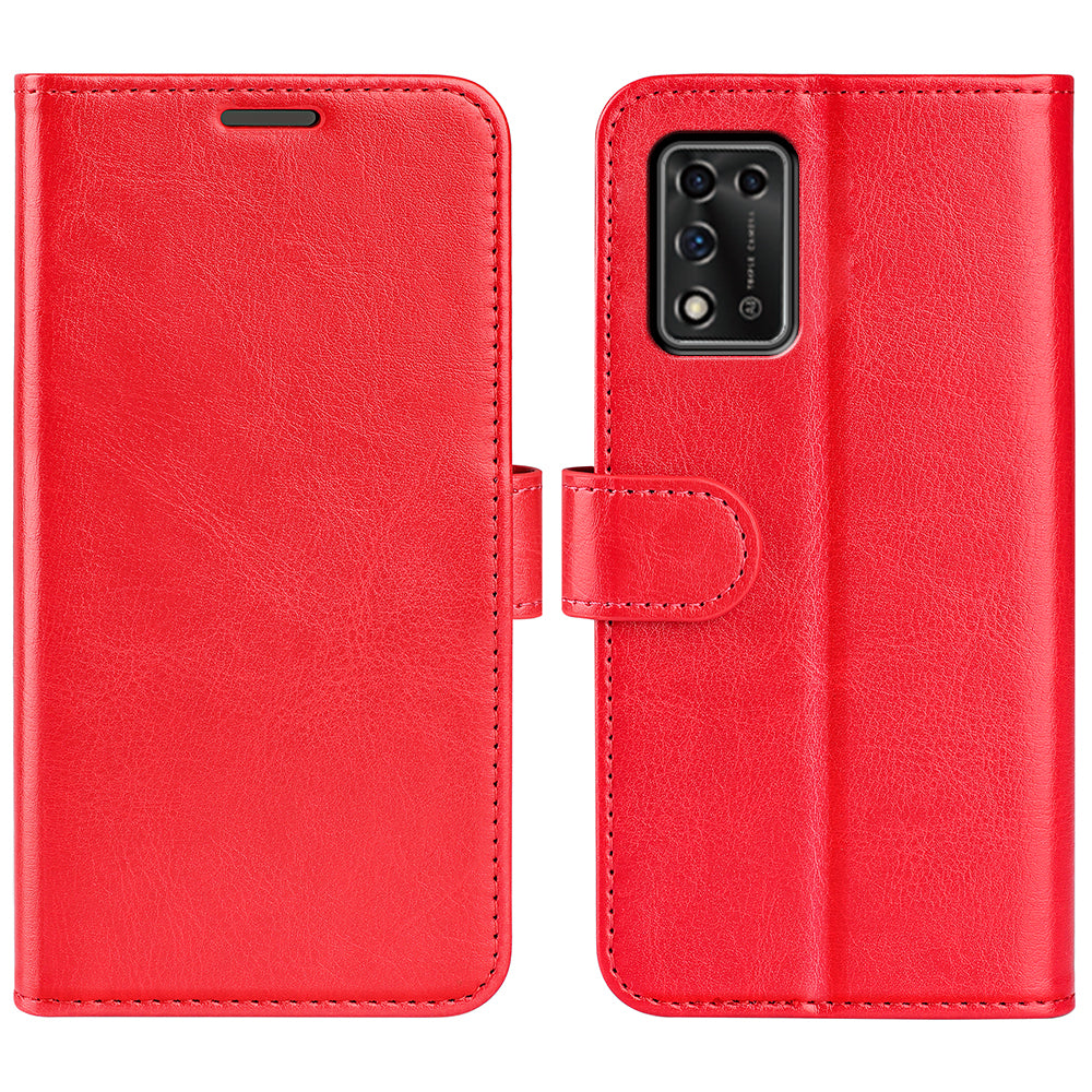 Crazy Horse Texture Folio Flip Phone Case for ZTE Libero 5G II, Wallet Stand PU Leather Protective Cover