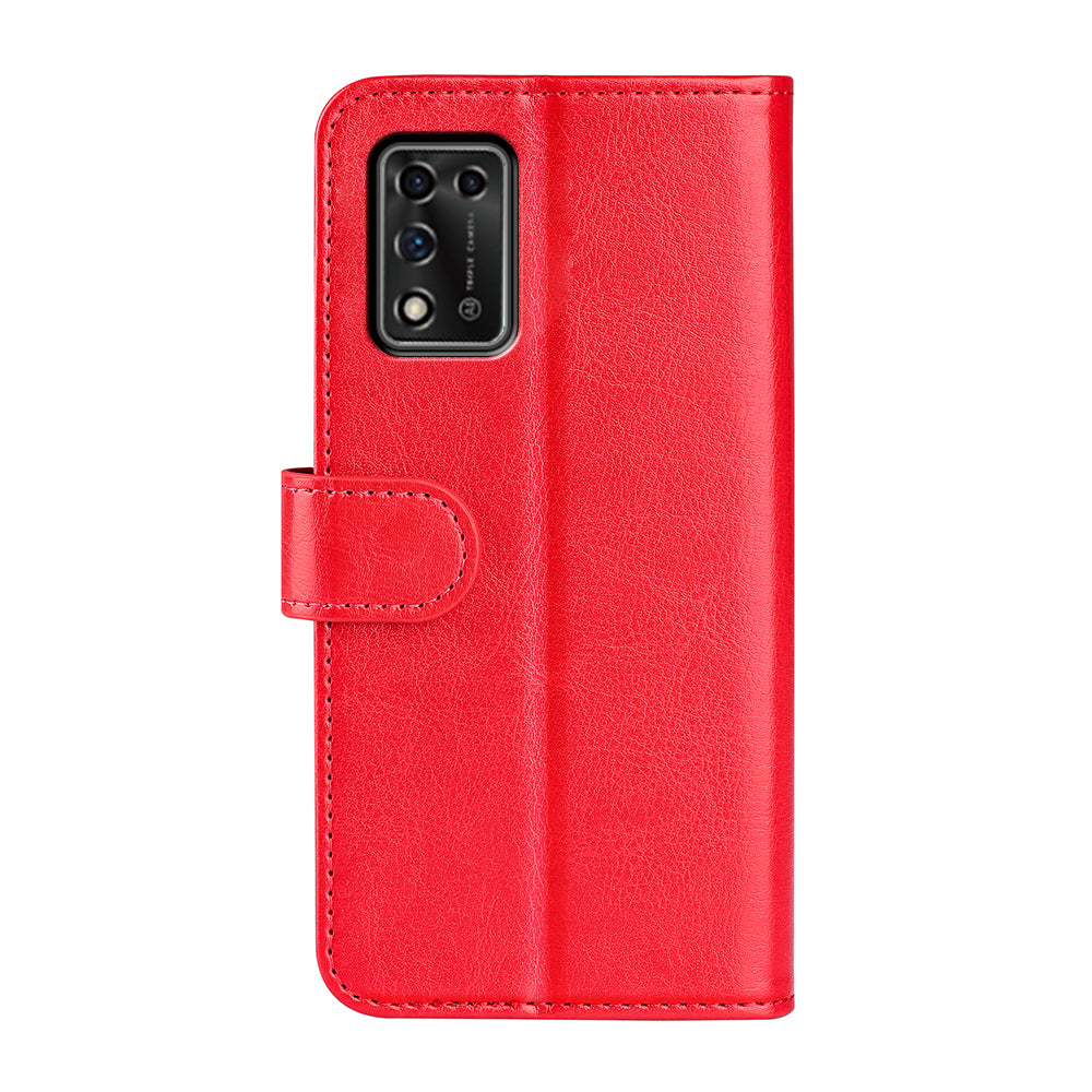 Crazy Horse Texture Folio Flip Phone Case for ZTE Libero 5G II, Wallet Stand PU Leather Protective Cover